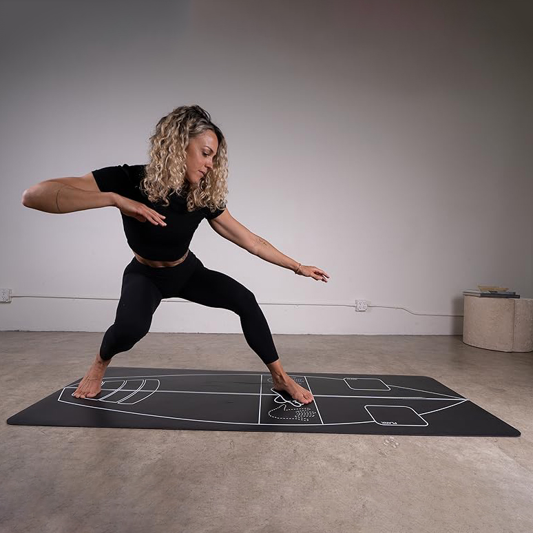 Pilates Yoga Mat Workout - เสื่อโยคะแบบออลอินวัน, เสื่อฟิตเนส PU แบบใหม่คุณภาพพรีเมียม, เสื่อออกกำลังกายกันลื่นสำหรับฟิตเนสที่บ้าน, พิลาทิส