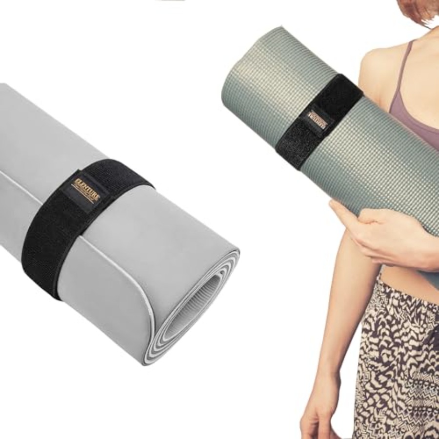 Pilates Yoga Mat Workout - สายรัดเสื่อโยคะแบบปรับได้สำหรับงานหนัก - สายรัดยางยืดสำหรับจัดเก็บเสื่อออกกำลังกาย ฟิตเนส และพิลาทิส