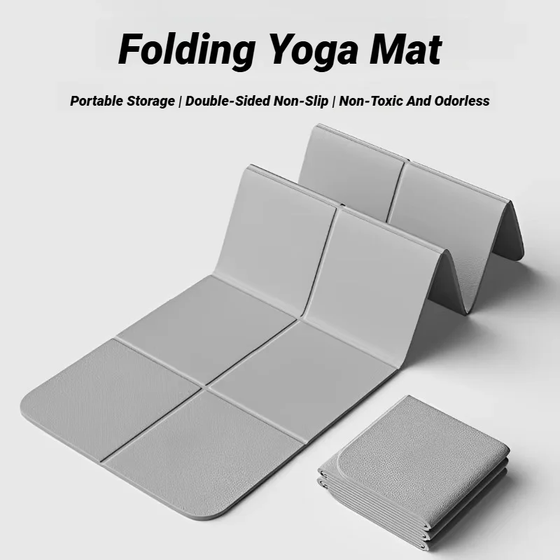 Pilates Yoga Mat Workout - เสื่อโยคะแบบพับได้ เป็นมิตรกับสิ่งแวดล้อม TPE พับเก็บได้ สำหรับการเดินทาง ฟิตเนส