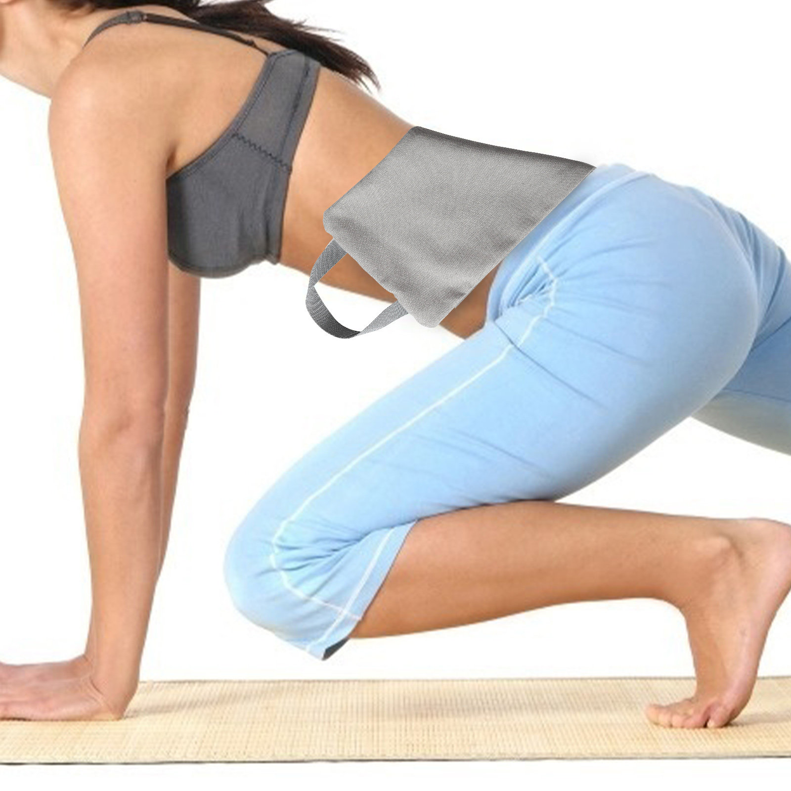 Yoga Sandbag Weight - กระเป๋าถุงทรายออกกำลังกายผ้าแคนวาสสีเทาเข้ม สำหรับกีฬาประจำวัน กระเป๋าเดินทางสำหรับฝึกเวท โยคะ ยิมที่บ้าน ถุงทรายปรับน้ำหนักได้