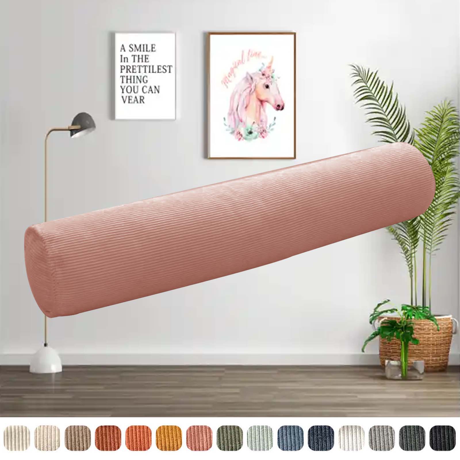 Bolster Cushion Round - หมอนทรงกระบอกผ้าลูกฟูกแบบยาว มีซิป สำหรับบรรเทาอาการปวดคอ นอนตะแคง นอนหงาย นอนคว่ำ
