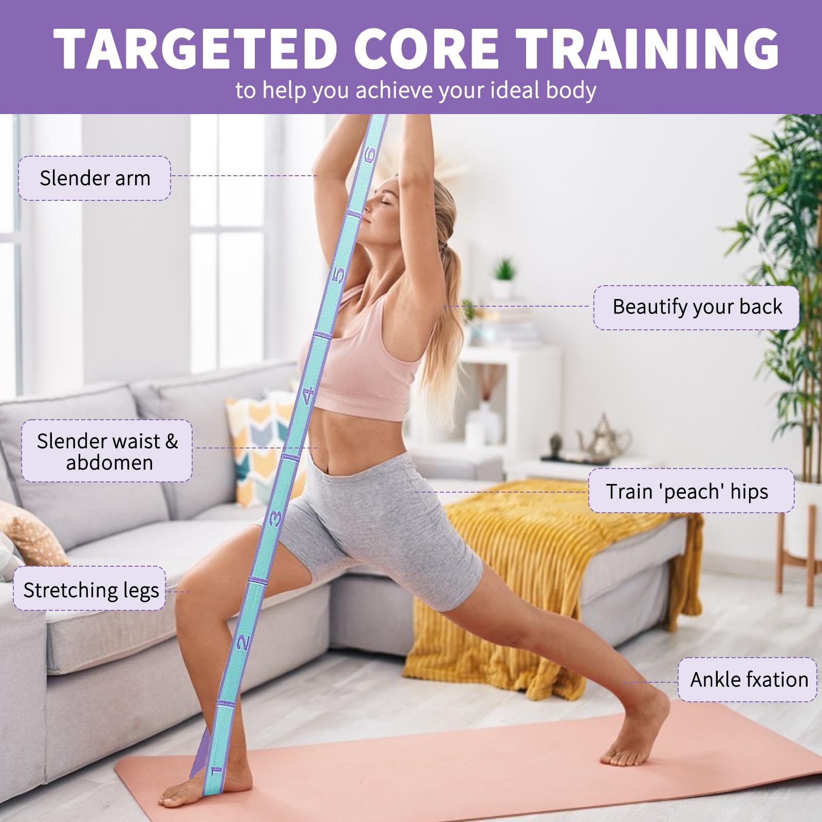 สายรัดออกกำลังกายแบบยืดหยุ่นสำ - Pilates Yoga Hot บทวิจารณ์และราคา