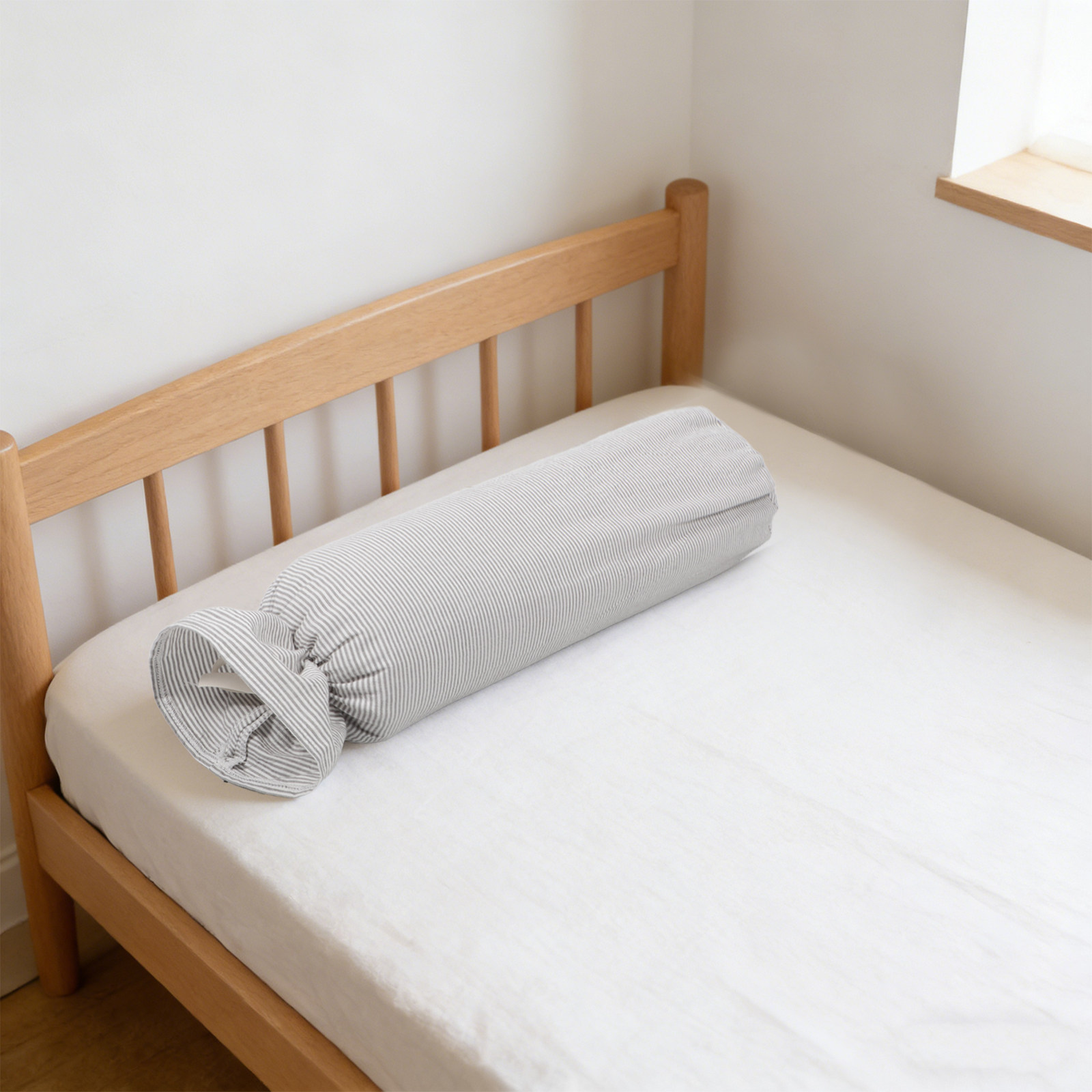 ปลอกหมอนทรงกระบอกสีเทาอ่อน ผ้า - Bolster Cushion Round บทวิจารณ์และราคา