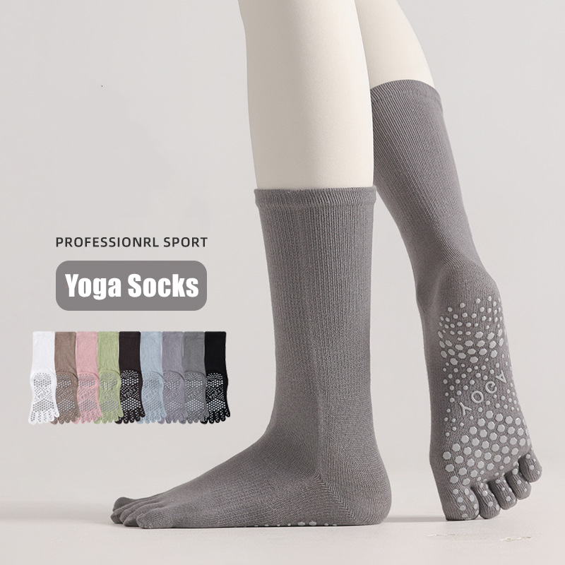 ถุงเท้าโยคะผู้หญิง 1 คู่ สีลูก - Yoga Pilates Yoga บทวิจารณ์และราคา