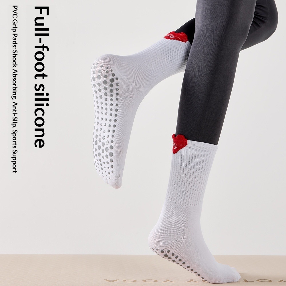 ถุงเท้ากีฬาผู้หญิงแบบยาวครึ่งน - Pilates Yoga Training บทวิจารณ์และราคา