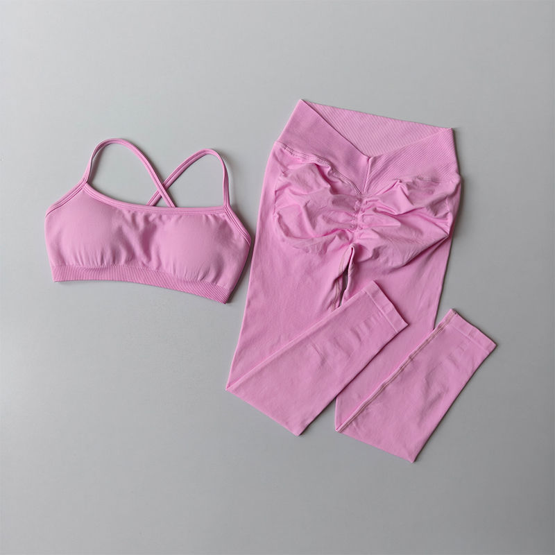 ชุดออกกำลังกายสีพีช 2 ชิ้น กาง - Pilates Yoga Legging บทวิจารณ์และราคา