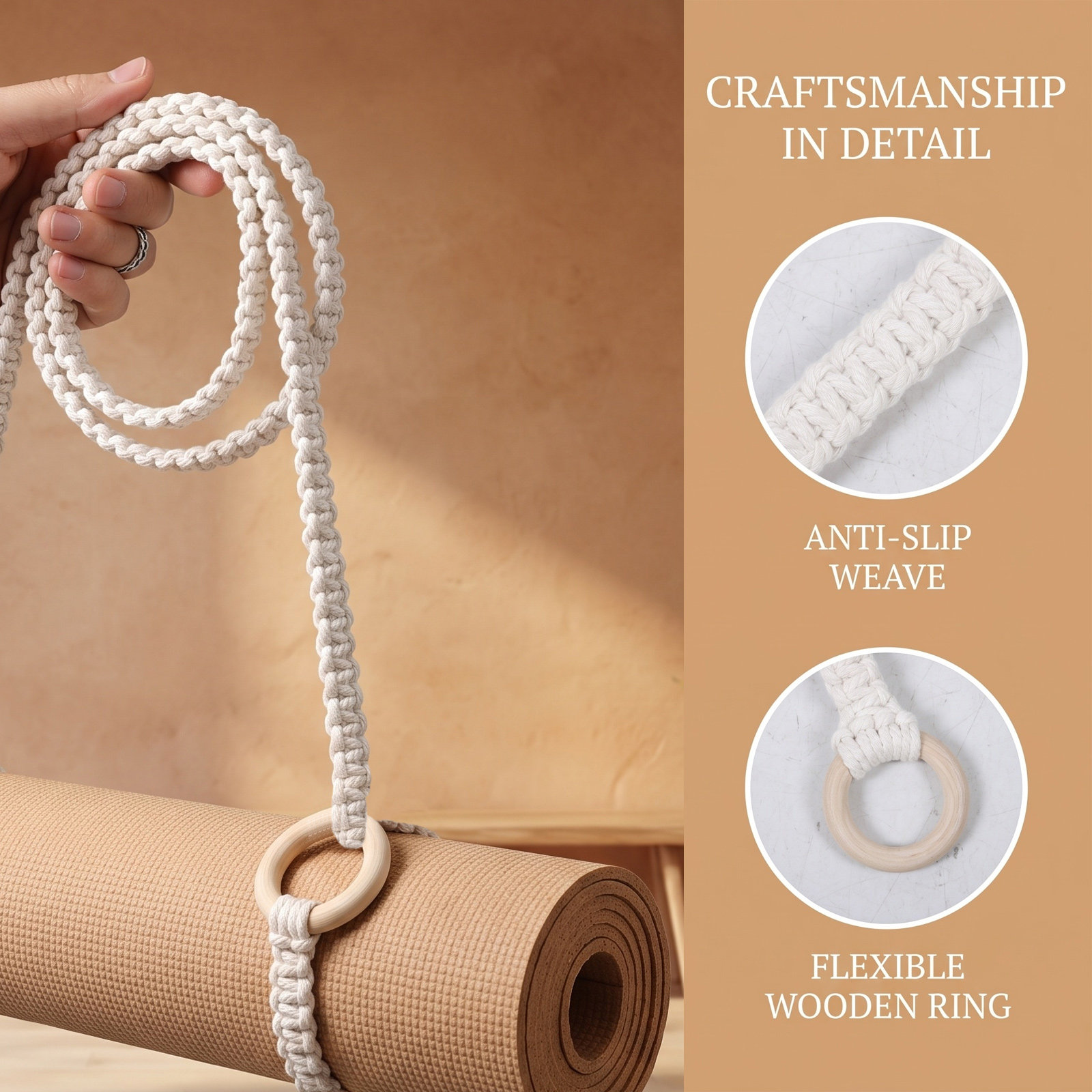 สายสะพายเสื่อโยคะทอมือ ผ้าฝ้าย - Pilates Yoga Mat Workout บทวิจารณ์และราคา